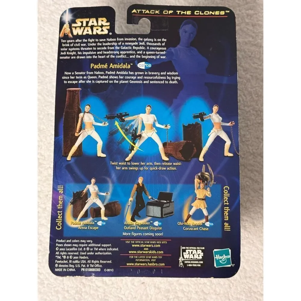 Star Wars Attack of the Clones Padme Amidala Action Figure/Vintage 2002